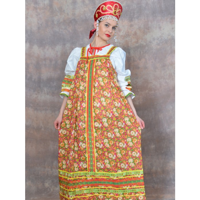 Darya Russian Traditional Costume (sundress and headdress) | Product ...