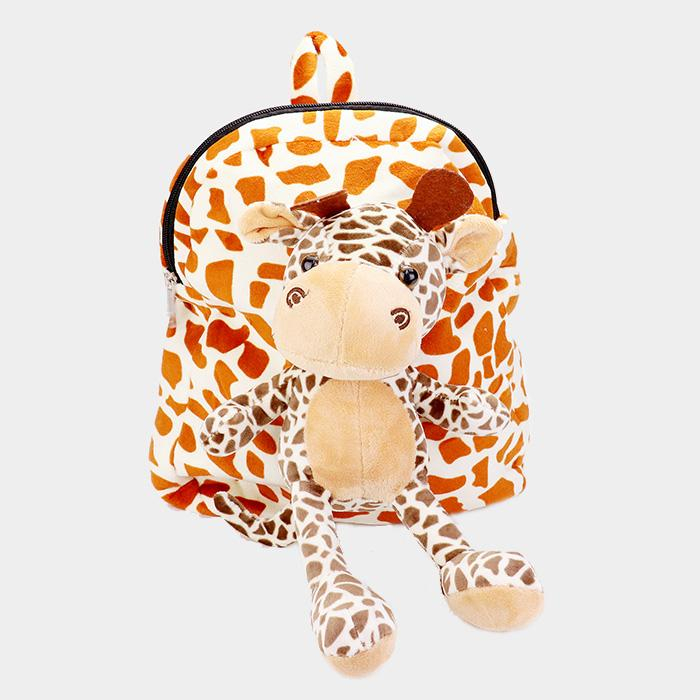 Fluffy Stuffed Giraffe Patterned Backpack | Product sku U-203222