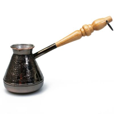 STP GOODS Turkish Coffee Maker with Wooden Handle Turkish Coffee