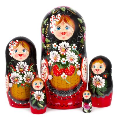 Girl with Flowers Nesting Doll (5 pc.)