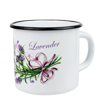 Ceramic Mug w/ Lavender Design - 4.5