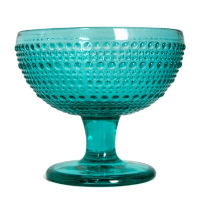 Turquoise Faceted Stackable Drinking Glasses Set of 4