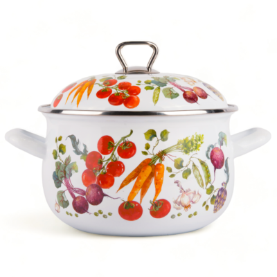 Enamel Stock Pot Enamel Pot Lemon Enamel Cooking Pot Enameled Pot (3.2qt  (3L))