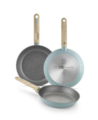 Plaze Cafe Non-Stick Aluminium Cookware Set, Mint Green - 7 Piece