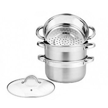 PEACH BRAND Stainless Steel Two-Tier Square Steamer 091425 - Globalkitchen  Japan