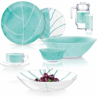 Carina Pop Art Turquoise 6 of for Glass Set Dinnerware 44