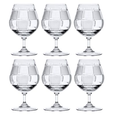 Fifth Avenue Medallion 16 oz Highball Glass Set of 6, Durable Glasses,  Various Etched Patterns, Textured Glass Cups, Tall Drinking Glasses, 16 oz.
