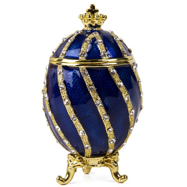 Imperial Faberge Eggs - Tsarevich Egg on Blue Velvet Tote Bag