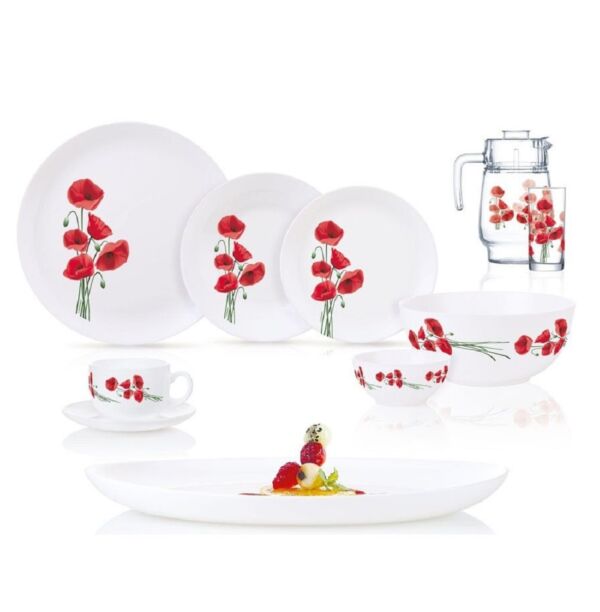 Alarcia Glass Dinnerware Set of 44 for 6 pers.