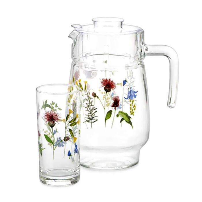 Etched Can-Can Pitcher Set, 7-pces