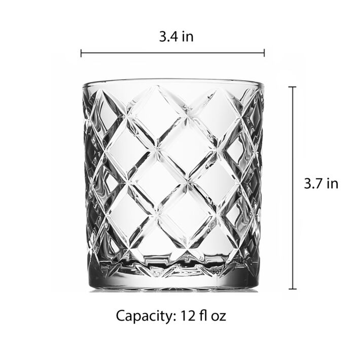 Square Cut Crystal Brandy Glasses Set of 6