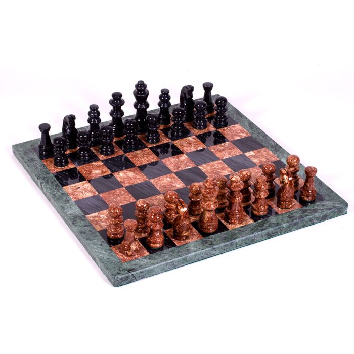 Black and Tan Marble Chess Set