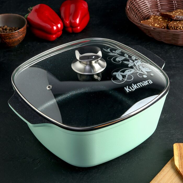 Aluminum Dutch Oven Pot with Glass Lid Titanium pro (green)