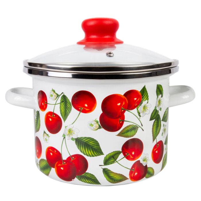 Enamel Stock Pot Enamel Pot Lemon Enamel Cooking Pot Enameled Pot (3.2qt  (3L))