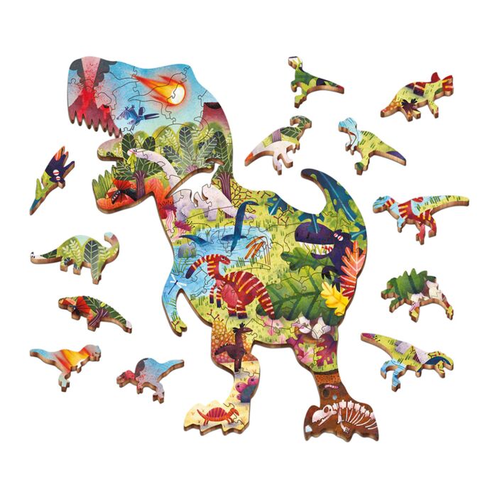 Puzzle 48 Pièces en Bois - Woody Puzzle : Dinosaures