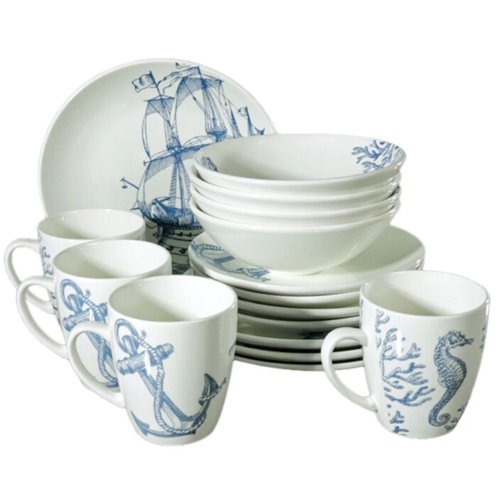 Alarcia Glass Dinnerware Set of 44 for 6 pers.