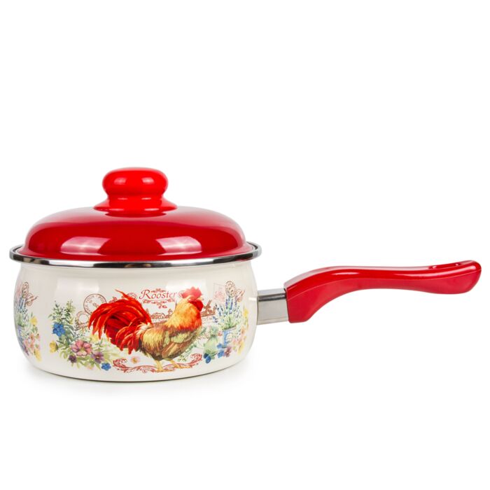 Golden Rooster Enamel Saucepan