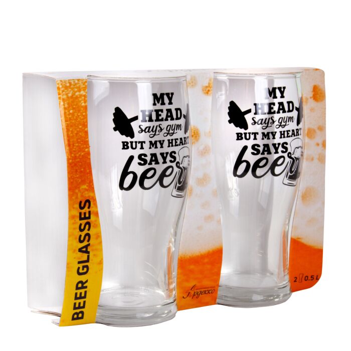 Hearts Beer Can Shaped Glasses 