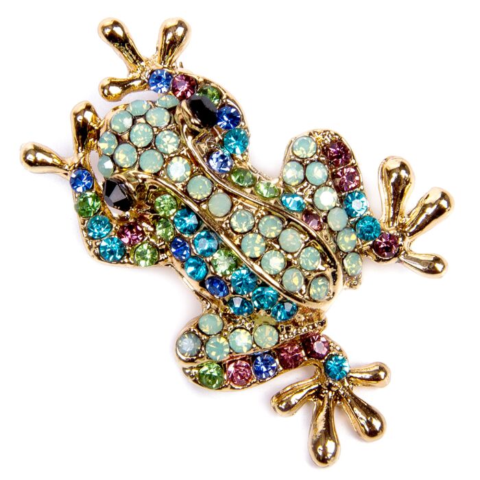 Colorful Enamel Rhinestone Frog Brooch Pin For Women And - Temu