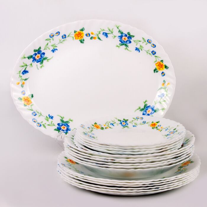 Alarcia Glass Dinnerware Set of 44 for 6 pers.
