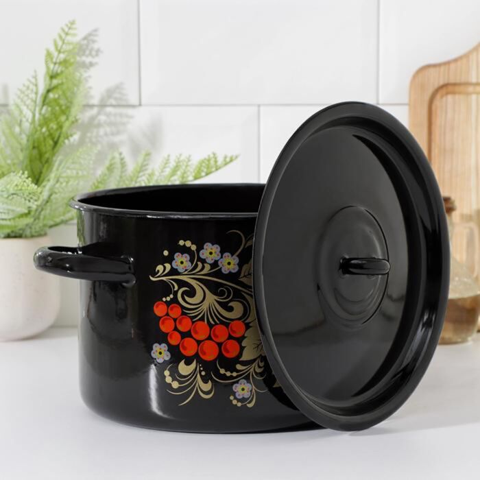Summer Berry Enamel Cooking Pots, 2, 3 and 4 Liters, Kitchen