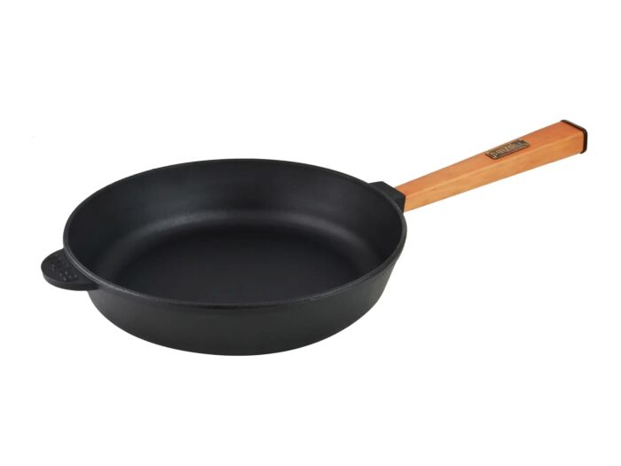 Cast Iron Skillet, Small Frying Pan with Detachable Wooden Handle, Iron  Skillet for Camping, Small Cast Iron Pan, Dishwasher Safe, Indoor and  Outdoor Use, Safe on Induction, Stovetop or Open Fire 