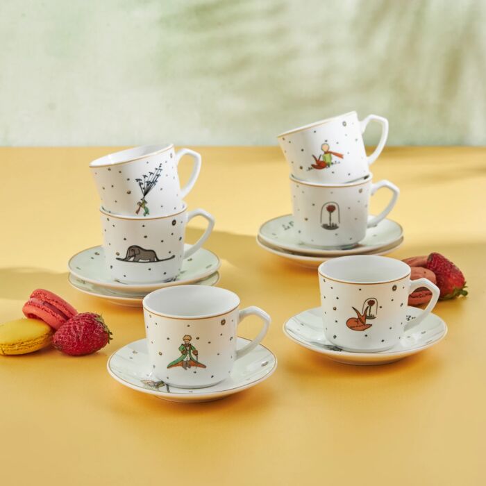 Colorful Espresso Cups Set with Matching Saucers (11 shades