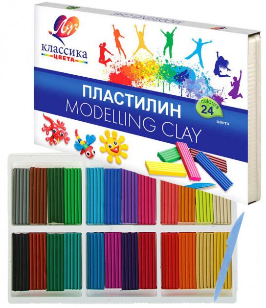 Soviet kids plasticine 7 colors set, vintage childrens model - Inspire  Uplift
