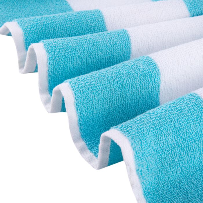 Dri Soft 100% Cotton Super Soft Striped Bath Towel, Peacock Blue, 54x30