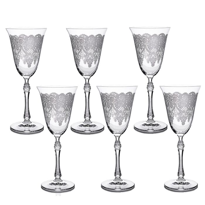 5 Vintage Etched Wine Liqueur Glasses, 4 oz After Dinner Drink