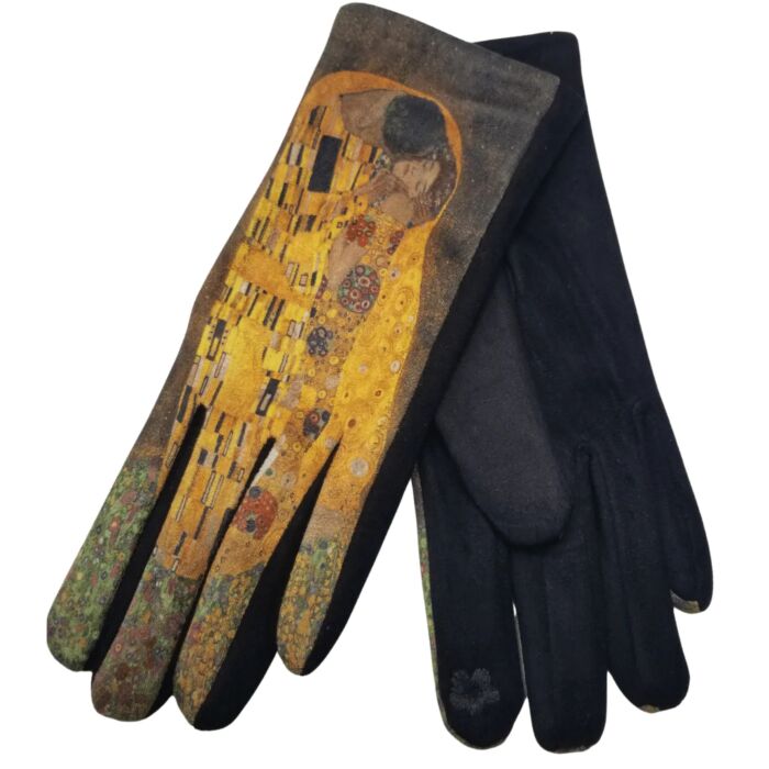 Gants femme hiver tactiles colorés polaire tableau peinture Klimt