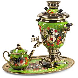 Sold at Auction: Brassware - electric samovar, small samovar, teapot etc.