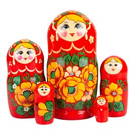 Girl with Flowers Nesting Doll (5 pc.)