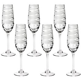 Rainbow Champagne Flutes Set of 6 (6.4 oz) – Crystal Decor