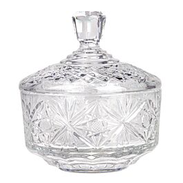 QUUPY 260ml/8.7oz Crystal Glass Sugar Bowl Food Candy Glass