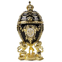 Lions Black Imperial Egg Jewelry Box (Medium)