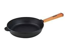 Cast Iron Skillet, Small Frying Pan with Detachable Wooden Handle