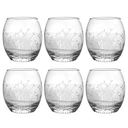 Hotel Collection Etched Floral Stemless Wine Glasses, Set of 4