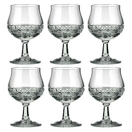 Square Cut Crystal Brandy Glasses Set of 6