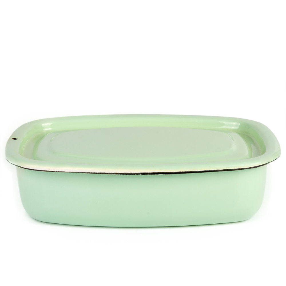 Mint Enamelware Container with Lid | Product sku J-170007