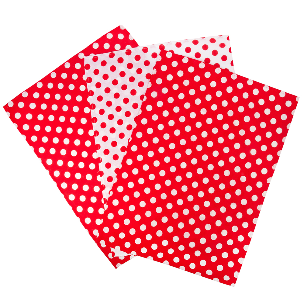 Red Polka Dot Cotton Kitchen Towel Set of 3 | Product sku J-190901
