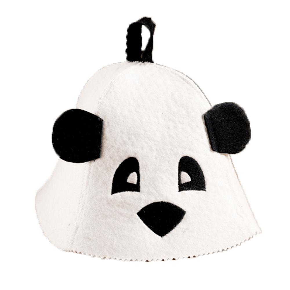 Panda Children's Sauna Hat with Ears. Felt